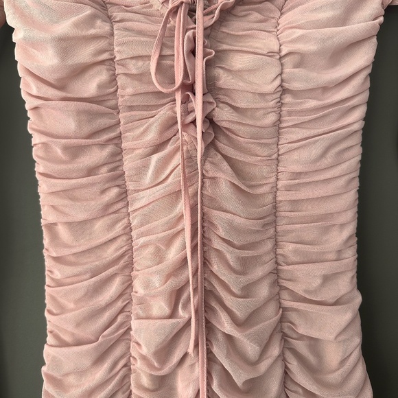 Tigermist BALDWIN Blush Ruched Off-Shoulder Dress - Picture 6 of 9